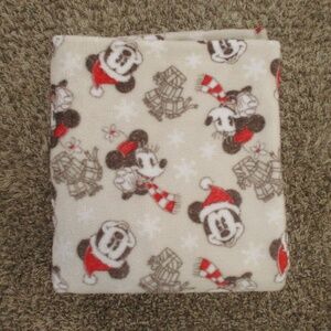 Disney Cream and Red Mickey Mouse Blanket